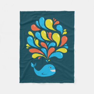 Couverture Polaire Brillant coloré foncé Bonne baleine de dessin