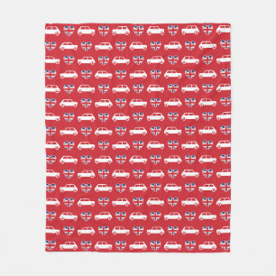 Couverture Polaire British Mini Cooper Hearts - Rouge