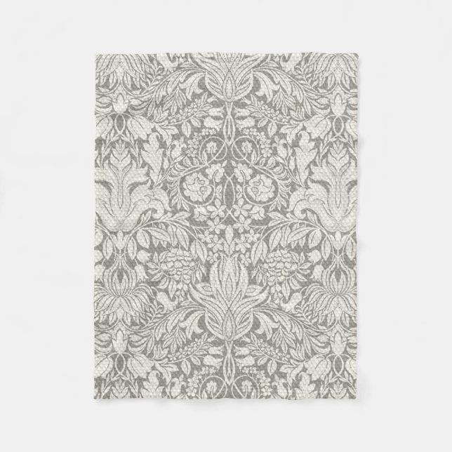 Couverture Polaire brocade en dentelle blanche élégante (Devant)