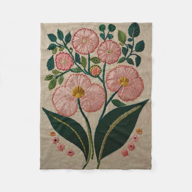 Couverture Polaire Broderie florale (Devant)