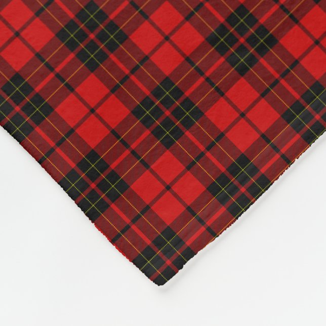 Couverture Polaire Brodie clan tartan rouge noir plaid (Coin)