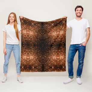 Couverture Polaire Bronze orange brun brun faux parties scintillant e