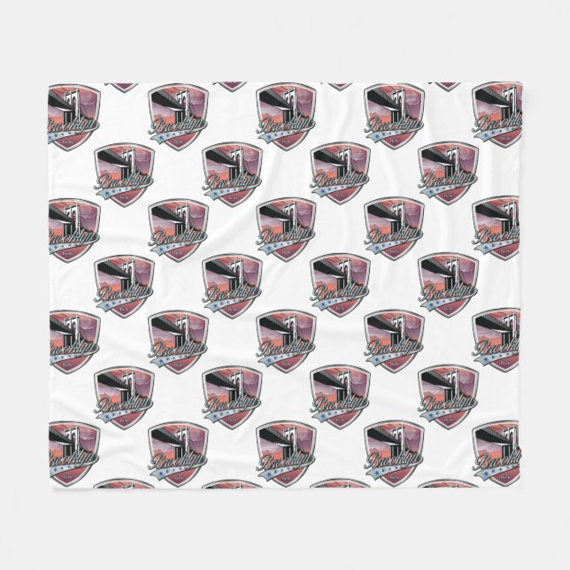 Couverture Polaire Brooklyn Design Silver sans couture (Devant (Horizontal))