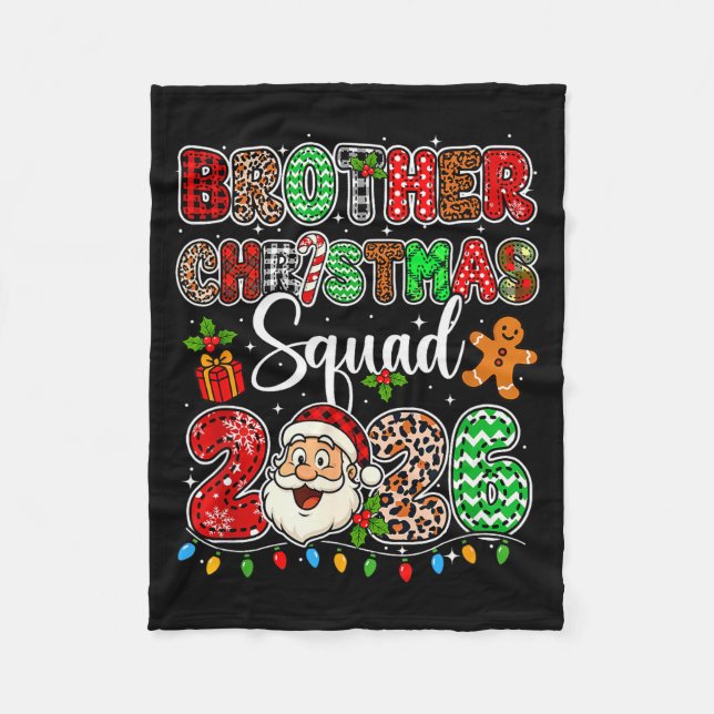 Couverture Polaire Brother Christmas Crew 2026 Leopard Funny Santa Fa (Devant)