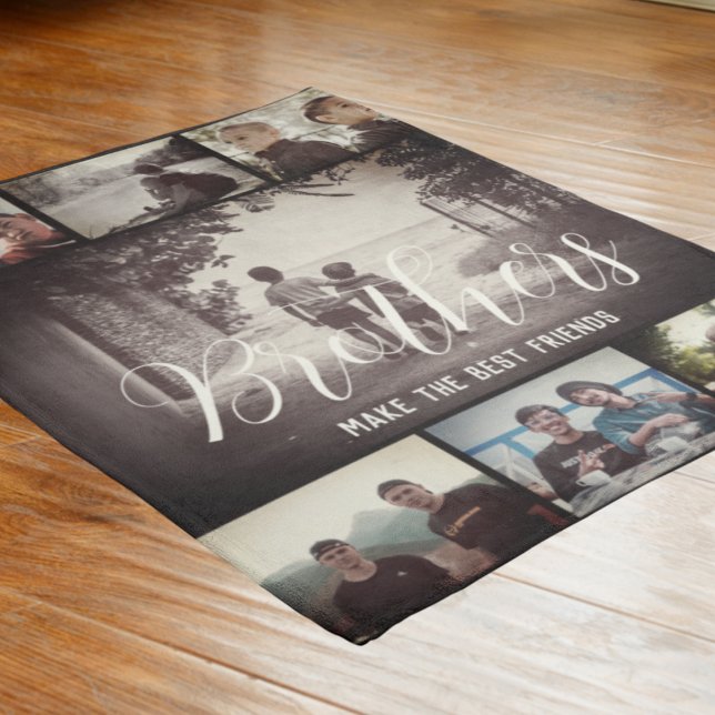 Couverture Polaire Brother moderne Meilleurs amis Dark Photo Collage (Créateur téléchargé)