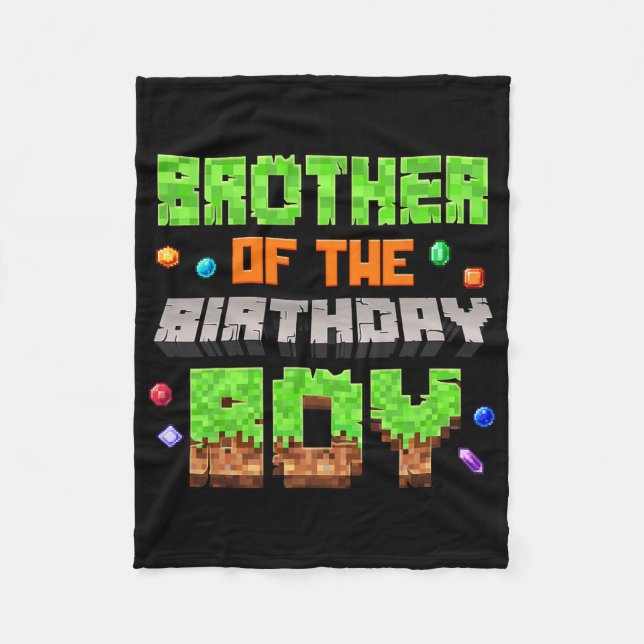 Couverture Polaire Brother Of The Birthday Boy Pixel Gaming Video Gam (Devant)