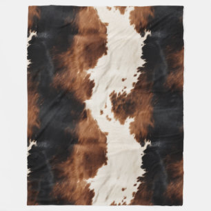 Couverture Polaire Brown Crème Noir Vache du Sud-Ouest
