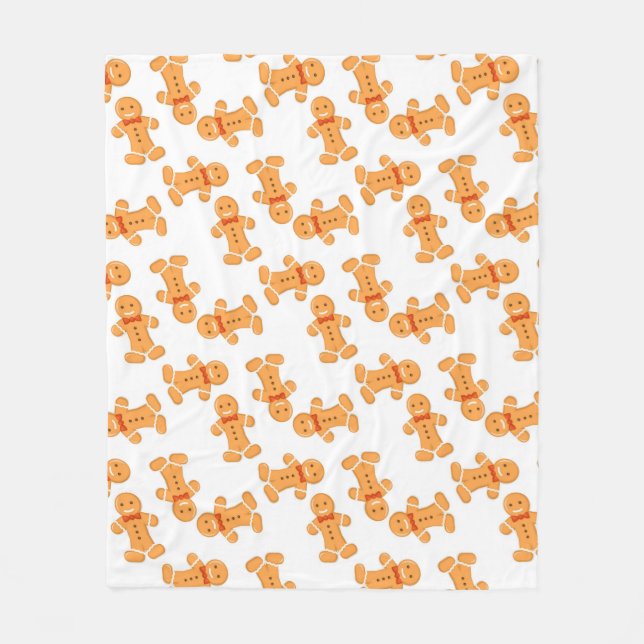 Couverture Polaire Brown homme en pain d'épices sur blanc (Devant)