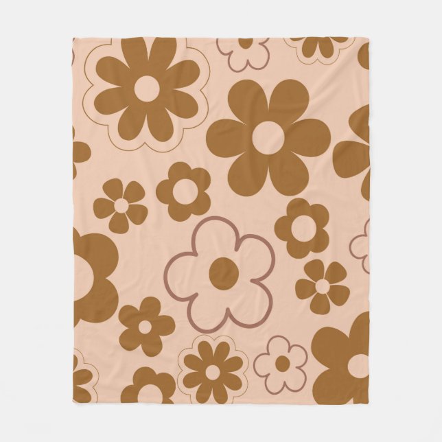 Couverture Polaire Brown Tropical Floral Botanique Printemps été (Devant)