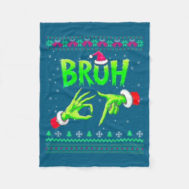 Couverture Polaire Bruh 67 Christmas Ugly Sweater Six Seven Meme 6 7  (Devant)