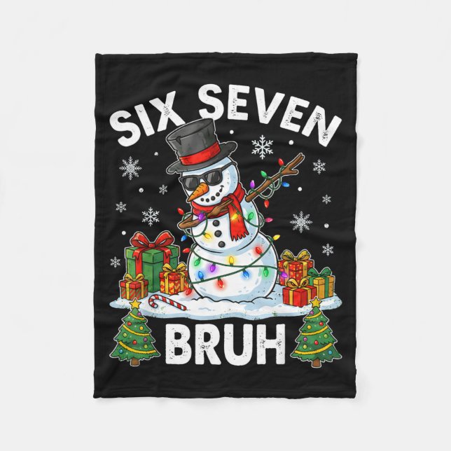 Couverture Polaire Bruh 67 Six Seven Snowman Dabbing Christmas 6 7 Bo (Devant)