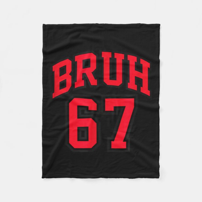 Couverture Polaire Bruh Basketball Style Number 67 Srt Bro Slang Meme (Devant)