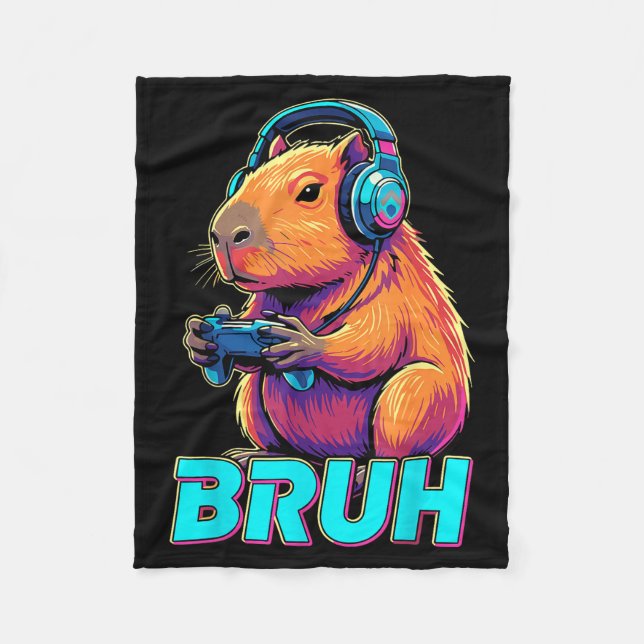 Couverture Polaire Bruh Capybara Funny Video Games Capybaras  (Devant)
