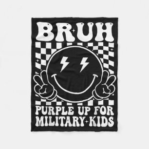 Couverture Polaire Bruh Purple Up For Military Kids Mois Military Ch