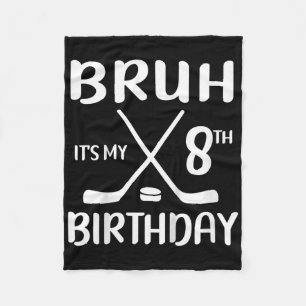 Couverture Polaire Bruh Son 8e anniversaire Joueur de Hockey 8 ans