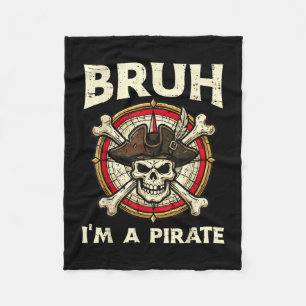 Couverture Polaire Bruh un crâne de pirate humour drôle d'Halloween h