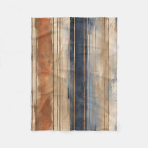 Couverture Polaire Brûlé Orange Navy Dusty Bleu Distressed