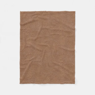 Couverture Polaire Brun naturel en cuir de Faux