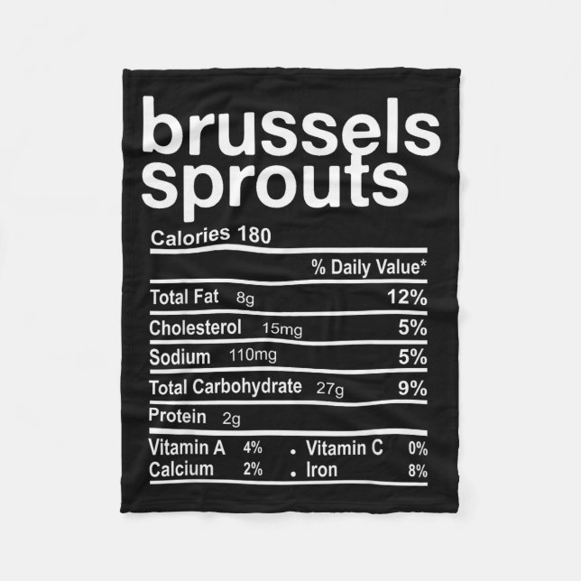 Couverture Polaire Brussels Sprout Nutrition Facts Funny Thanksgiving (Devant)