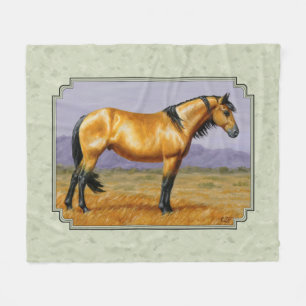 Couverture Polaire Buckskin Horse Mustang Stallion