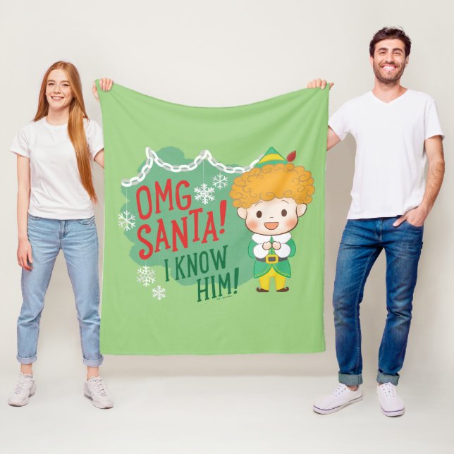 Couverture Polaire Buddy l'Elf OMG Père Noël ! Je Le Connais ! (En situation)