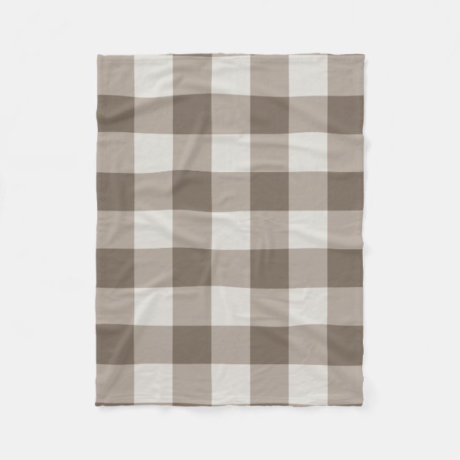 Couverture Polaire Buffalo Check Beige Cream En vichy ivoire (Devant)