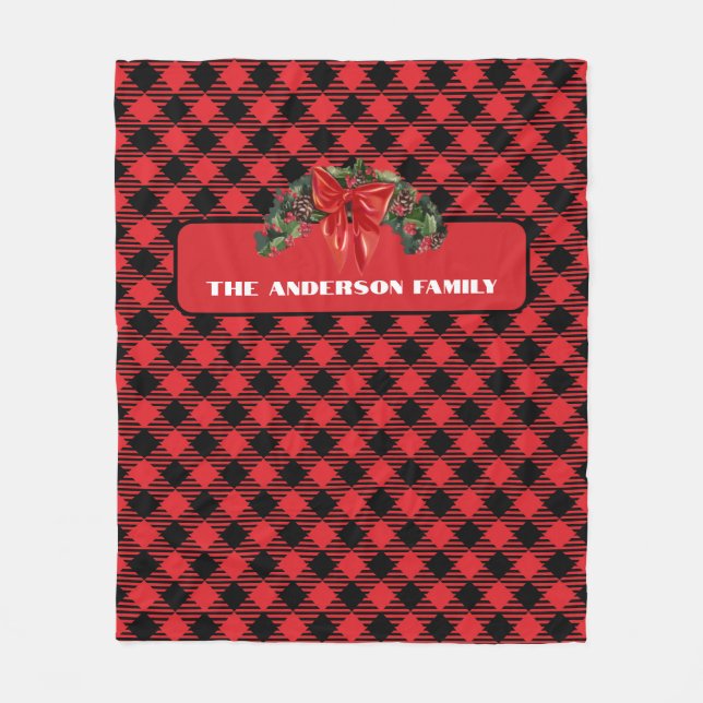 Couverture Polaire Buffle de Noël personnalisé (Devant)