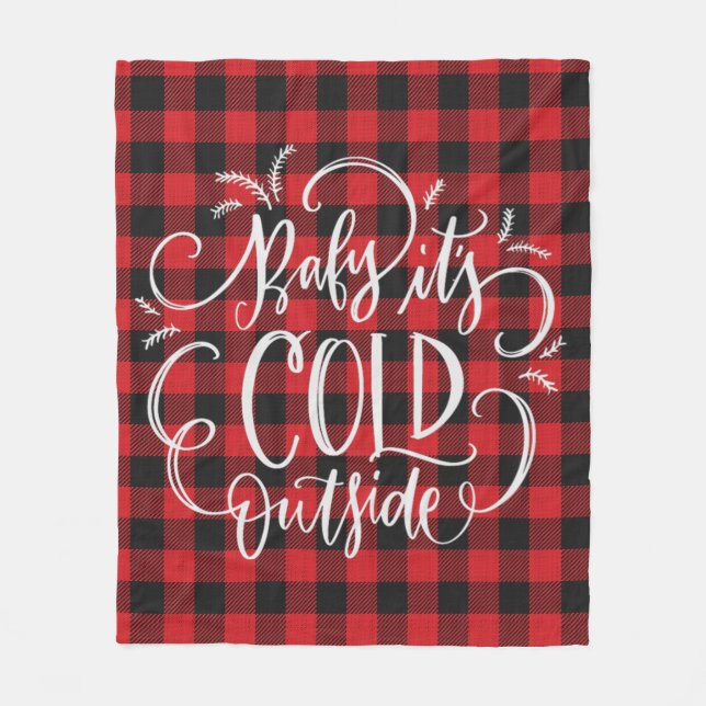 Couverture Polaire Buffle rouge branché noir Plaid Christmas Holiday (Devant)