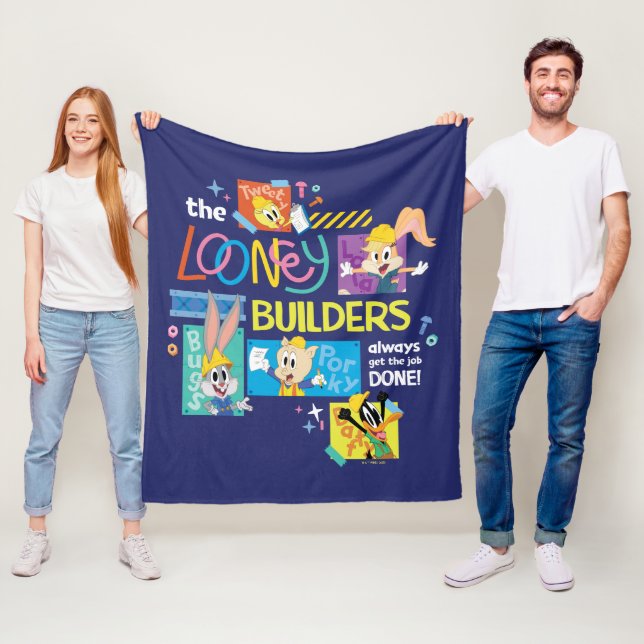 Couverture Polaire BUGS BUNNY BUILDERS™| The Looney Builders Collage (En situation)