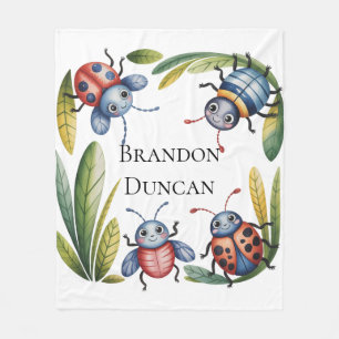 Couverture Polaire Bugs d'insectes colorés 2e. Cadeau de fête d'anniv
