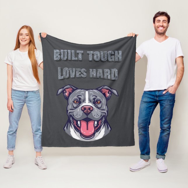 Couverture Polaire Built Tough Pit Bull - Bully Dog Lover Graphic Art (En situation)