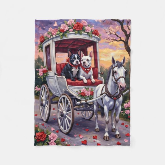 Couverture Polaire Bull Terrier Dog Valentine's Day (Devant)