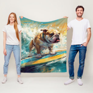Couverture Polaire Bulldog Beach Surf Peinture