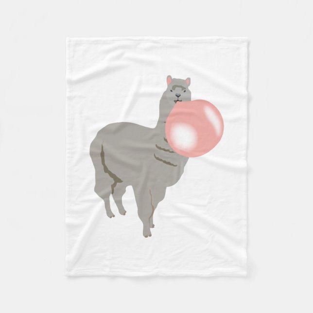Couverture Polaire Bulle de gomme Llama soufflant bulle (Devant)