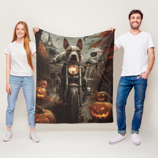 Couverture Polaire Bulle Terrier Riding Moto Halloween effrayant (En situation)