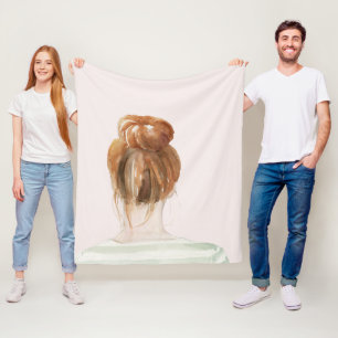 Couverture Polaire Bun de noeud à cheveux rouges