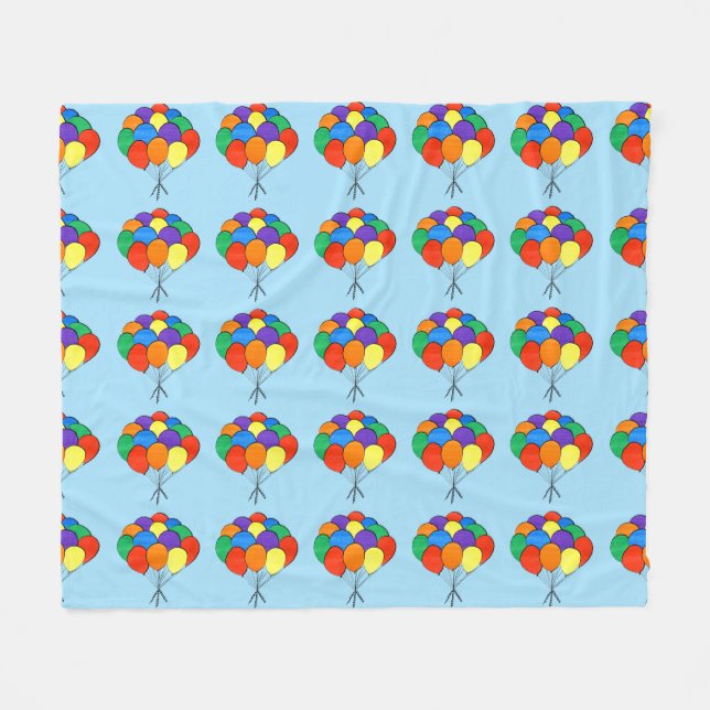 Couverture Polaire Bungalows de ballons de couleur arc-en-ciel (Devant (Horizontal))