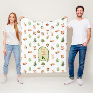 Couverture Polaire Bunny Forest Friends Cute Woodland
