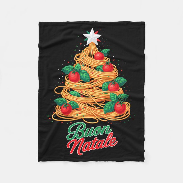 Couverture Polaire Buon Natale Italian Pasta Spaghetti Funny Christma (Devant)