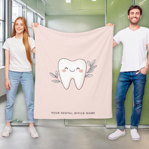 Couverture Polaire Bureau de dentiste mignon personnalisé rose