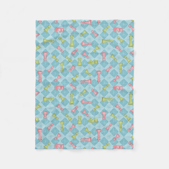 Couverture Polaire Bureau d'échecs Pastel Retro (Devant)