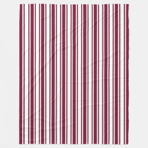 Couverture Polaire Burgundy rouge et blanc bonbons rayures