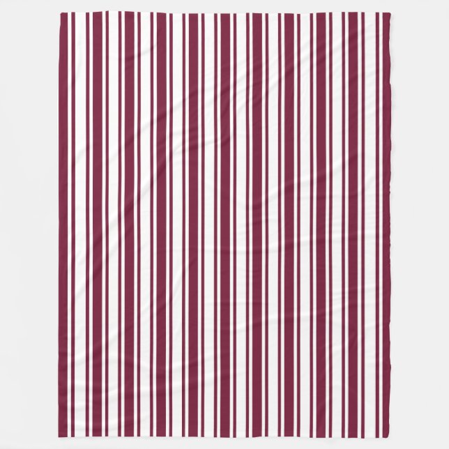 Couverture Polaire Burgundy rouge et blanc bonbons rayures (Devant)
