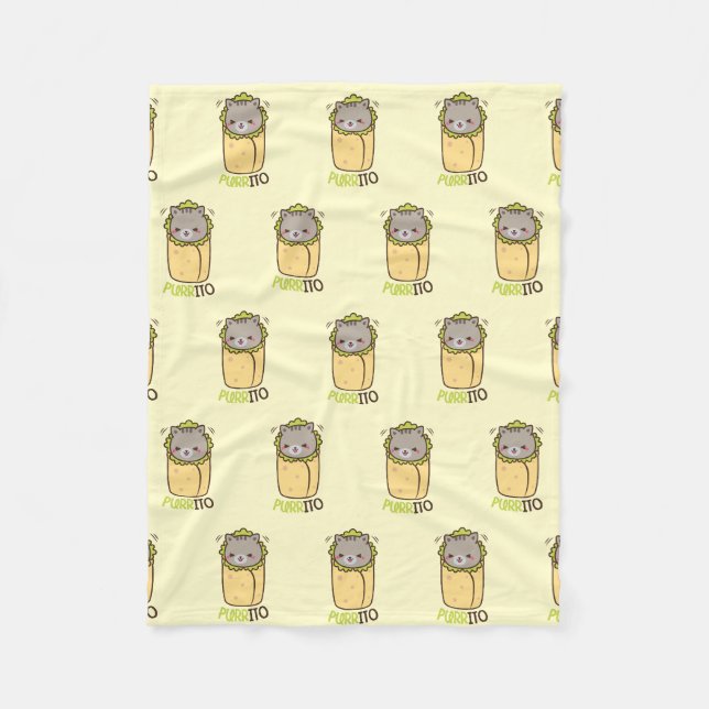 Couverture Polaire Burrito de chat de Purrito Kitty (Devant)