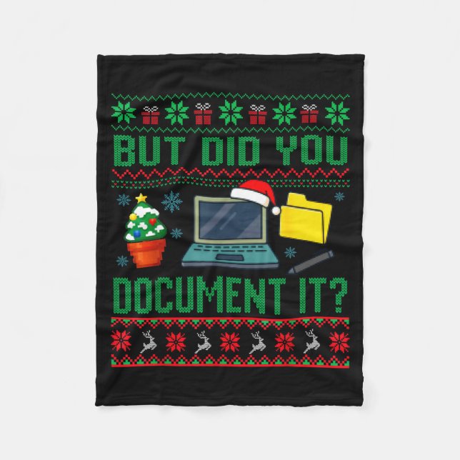 Couverture Polaire But Did You Doent It Funny Office Christmas Ugly S (Devant)