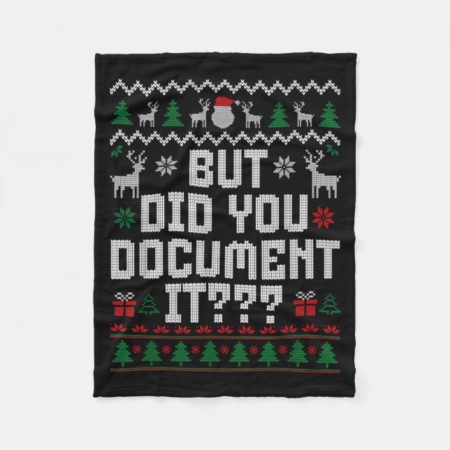 Couverture Polaire But Did You Doent It Funny Office Christmas Ugly S (Devant)