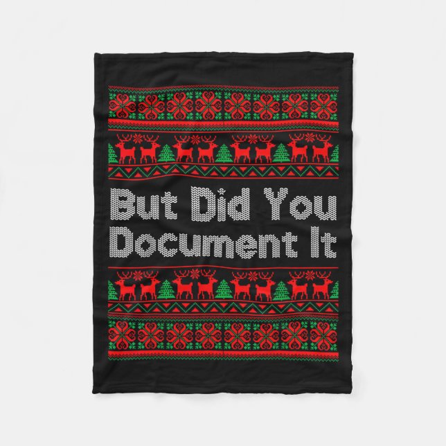 Couverture Polaire But Did You Doent It Funny Office Christmas Ugly S (Devant)