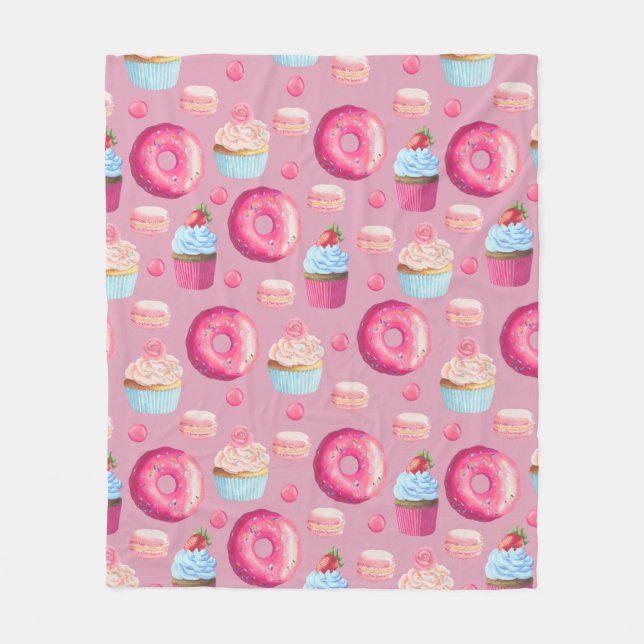 Couverture Polaire Butées toriques, petits gâteaux, et sucreries (Devant)