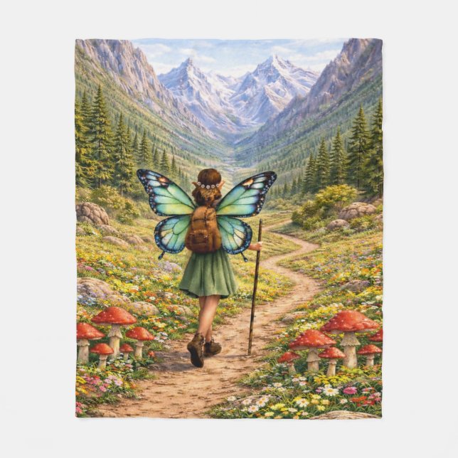 Couverture Polaire Butterfly Fairy Mountain Hiker | Fairycore Flower (Devant)