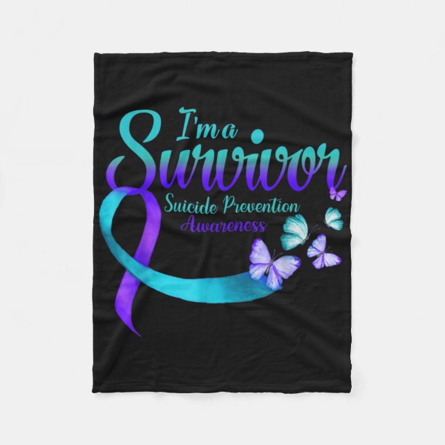 Couverture Polaire Butterfly Im A Survivor Suicide Prevention Awarene (Devant)